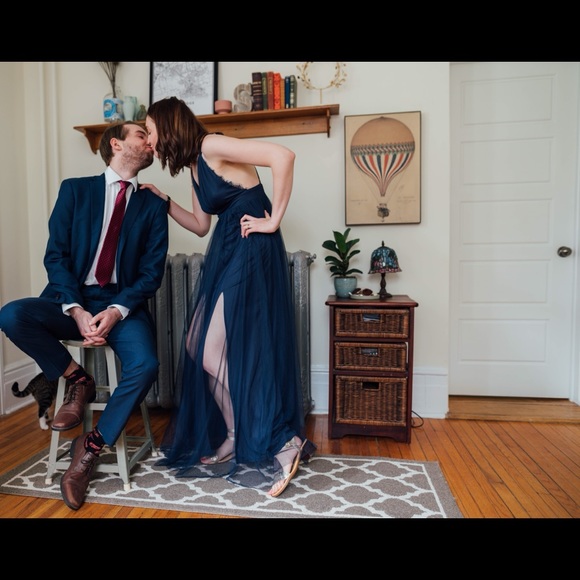 Minuet Sophia Tulle Maxi Dress with Lace Medium - Picture 4 of 5